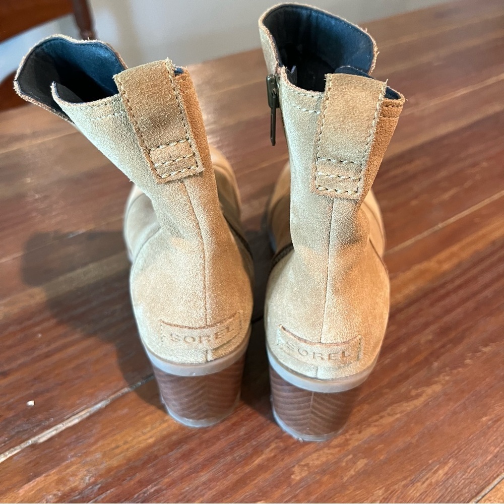 Sorel Women’s Ankle Booties Boots Suede Tan Brown Cate Size 10 - Picture 4 of 9